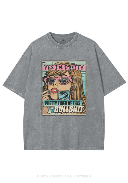 Pretty Tired Of This BS Y2K Washed Tee Cherrykitten