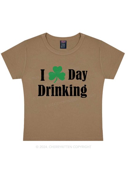 I Love Day Drinking St Patricks Y2K Baby Tee Cherrykitten