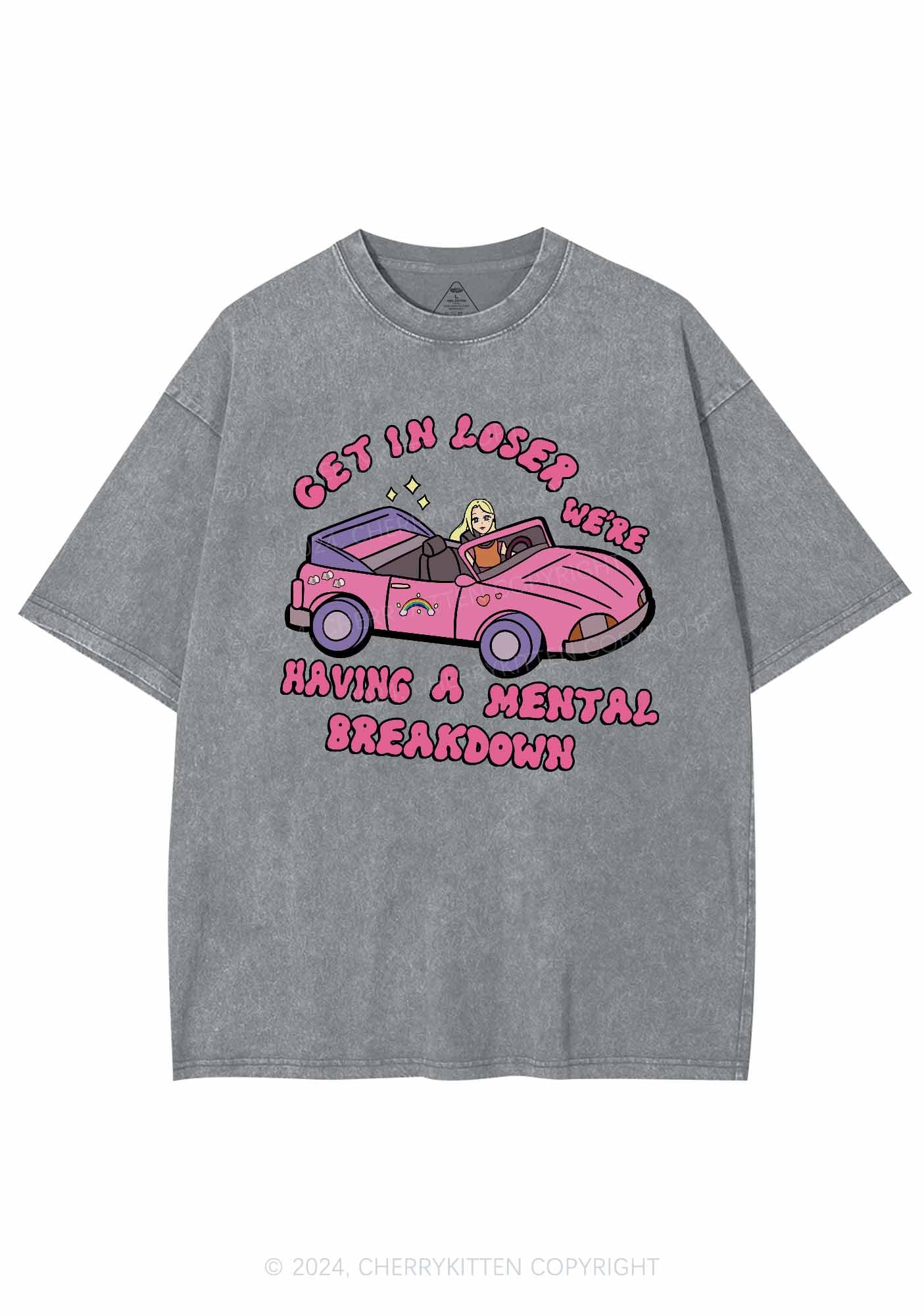 Get In The Car Y2K Washed Tee Cherrykitten