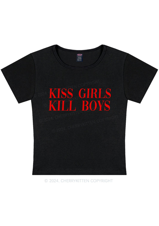 Kiss Girls Y2K Baby Tee Cherrykitten