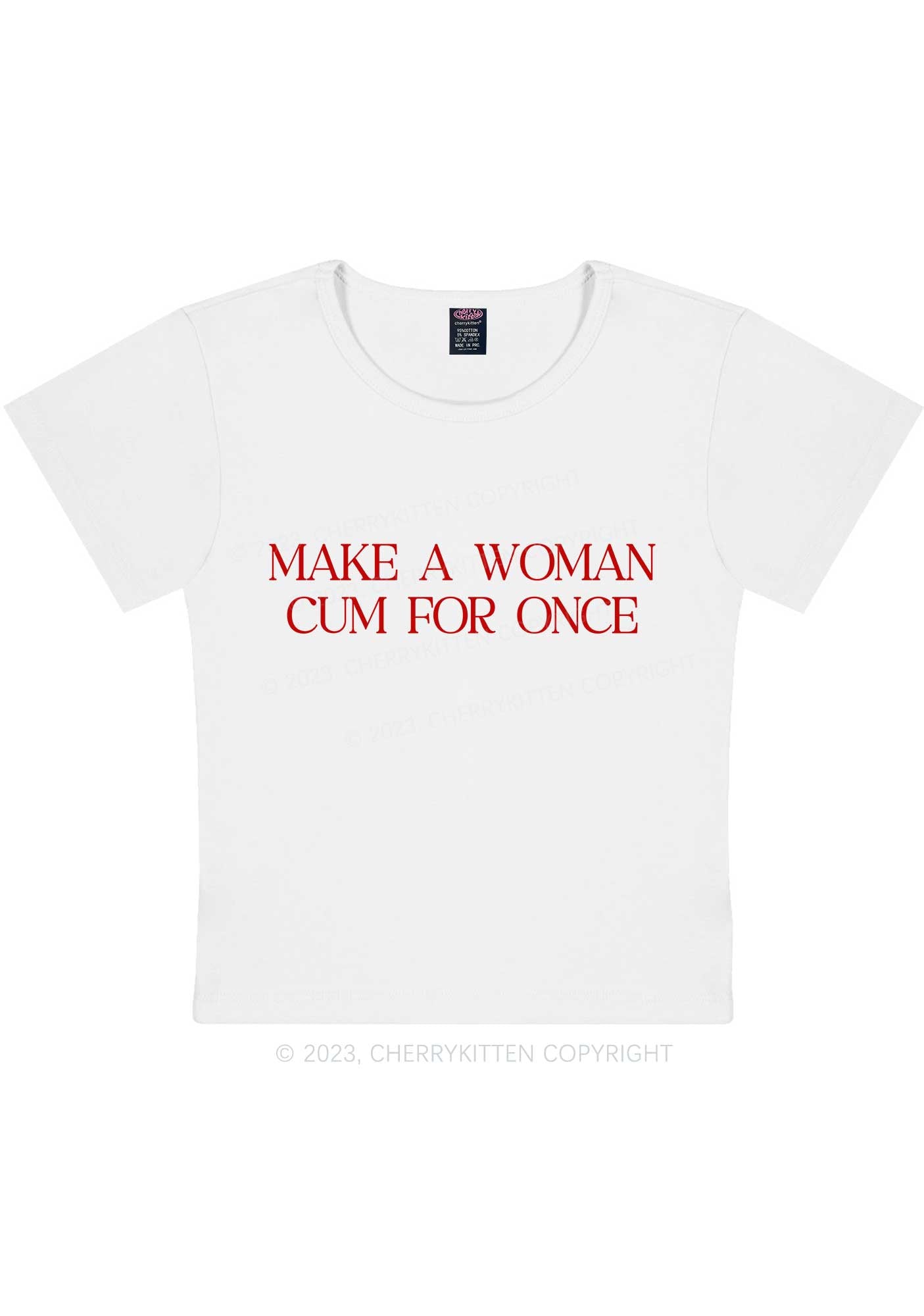 Curvy Make A Woman Come Y2K Baby Tee Cherrykitten