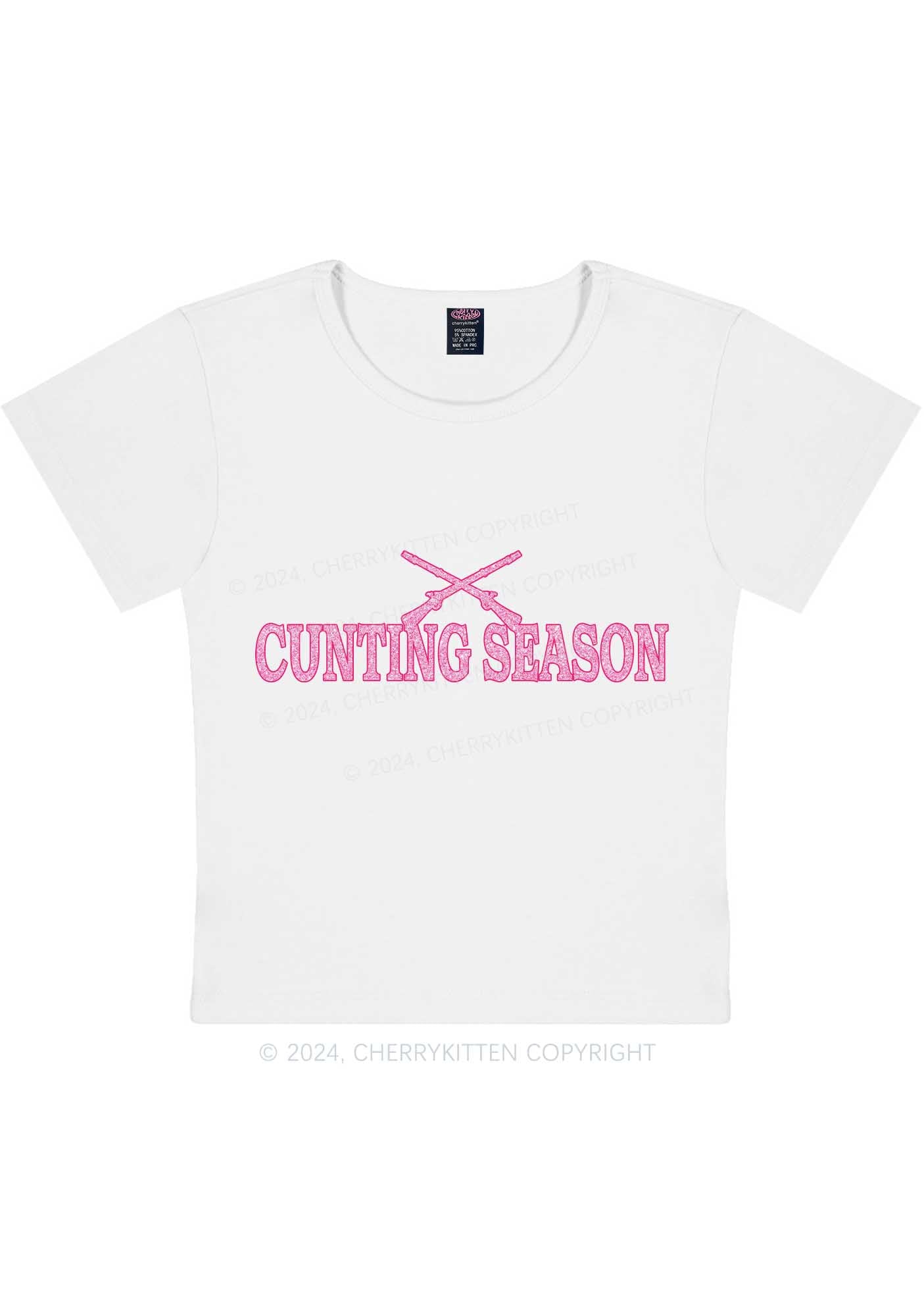 Pink Cxxting Season Y2K Baby Tee Cherrykitten