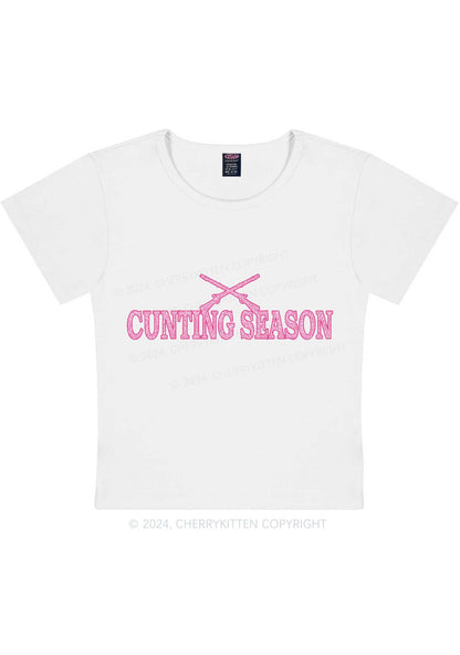 Pink Cxxting Season Y2K Baby Tee Cherrykitten