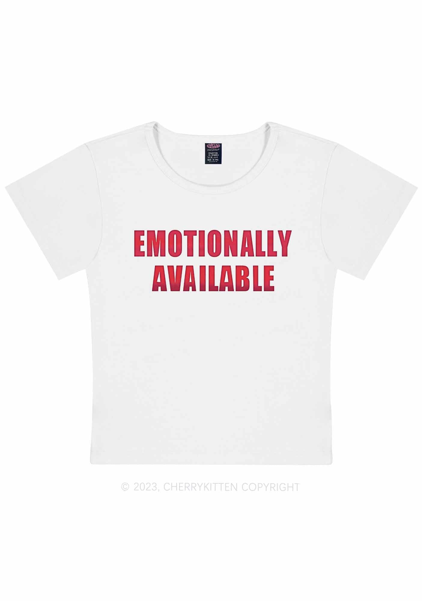 Emotionally Available Y2K Baby Tee Cherrykitten