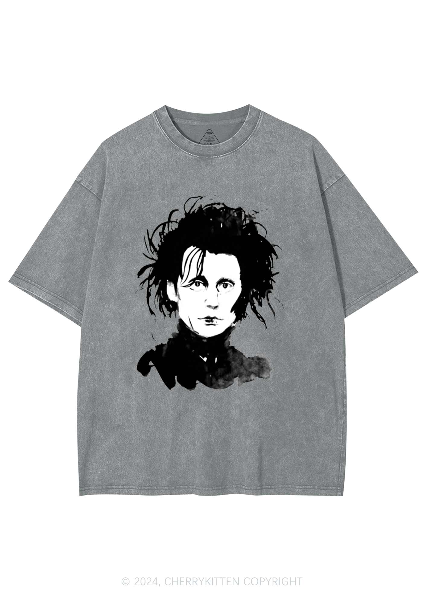 Halloween Edward Y2K Washed Tee Cherrykitten