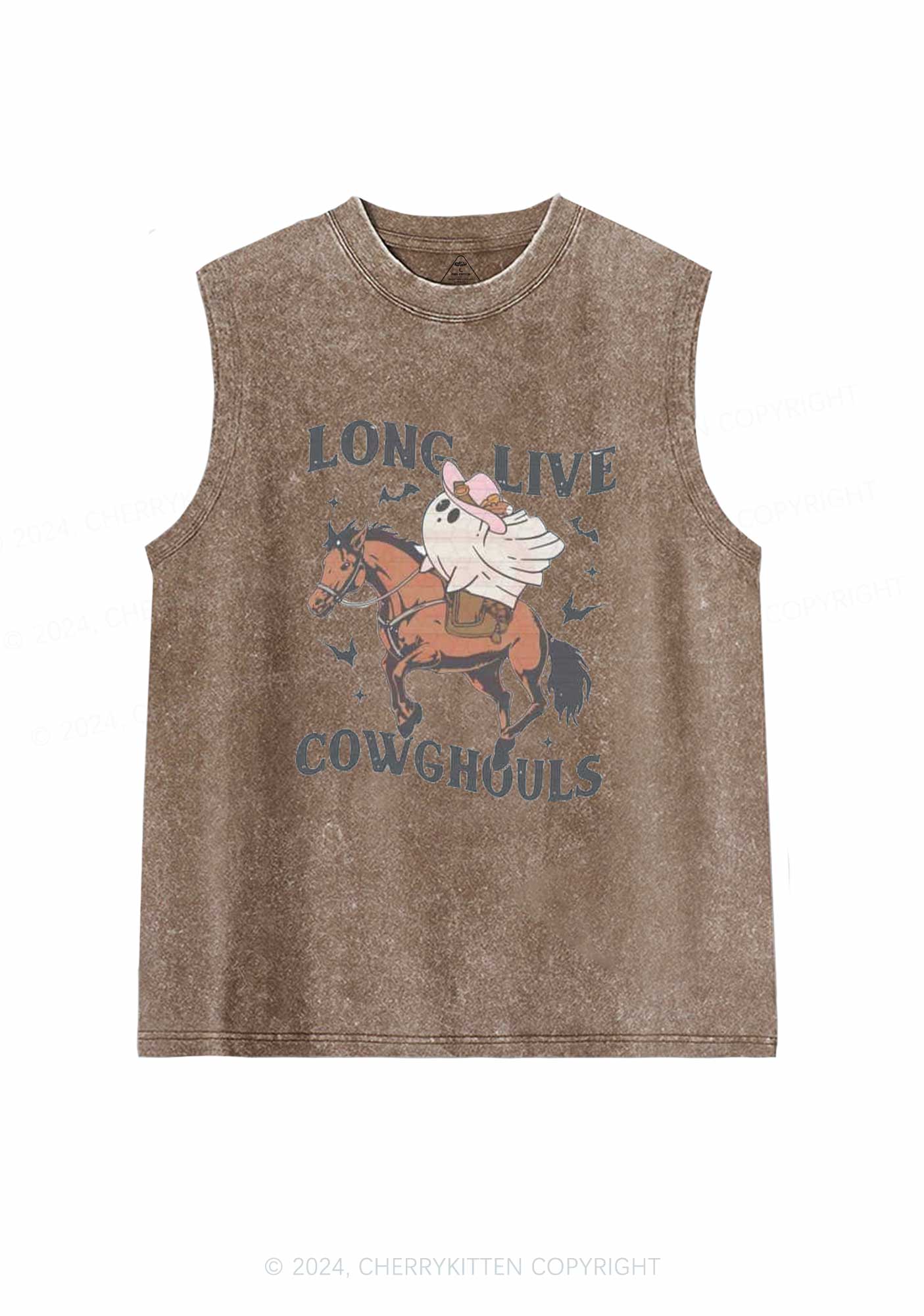 Halloween Long Live Cowghouls Y2K Washed Tank Cherrykitten