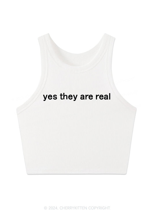 Yes They're Real Y2K Crop Tank Top Cherrykitten