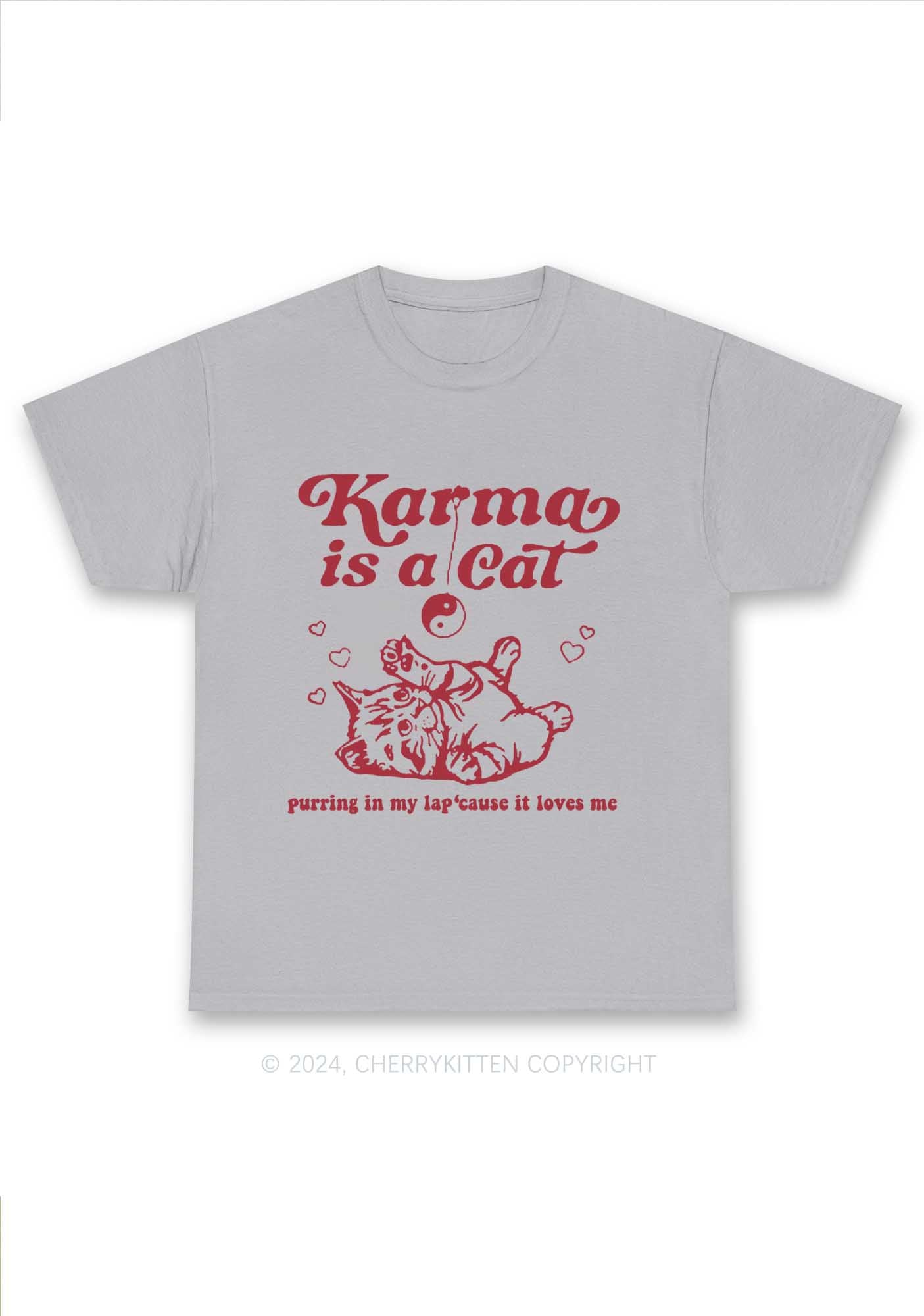 Karma Is a Cat Y2K Chunky Shirt Cherrykitten