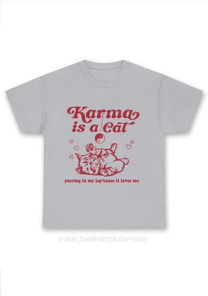 Karma Is a Cat Y2K Chunky Shirt Cherrykitten