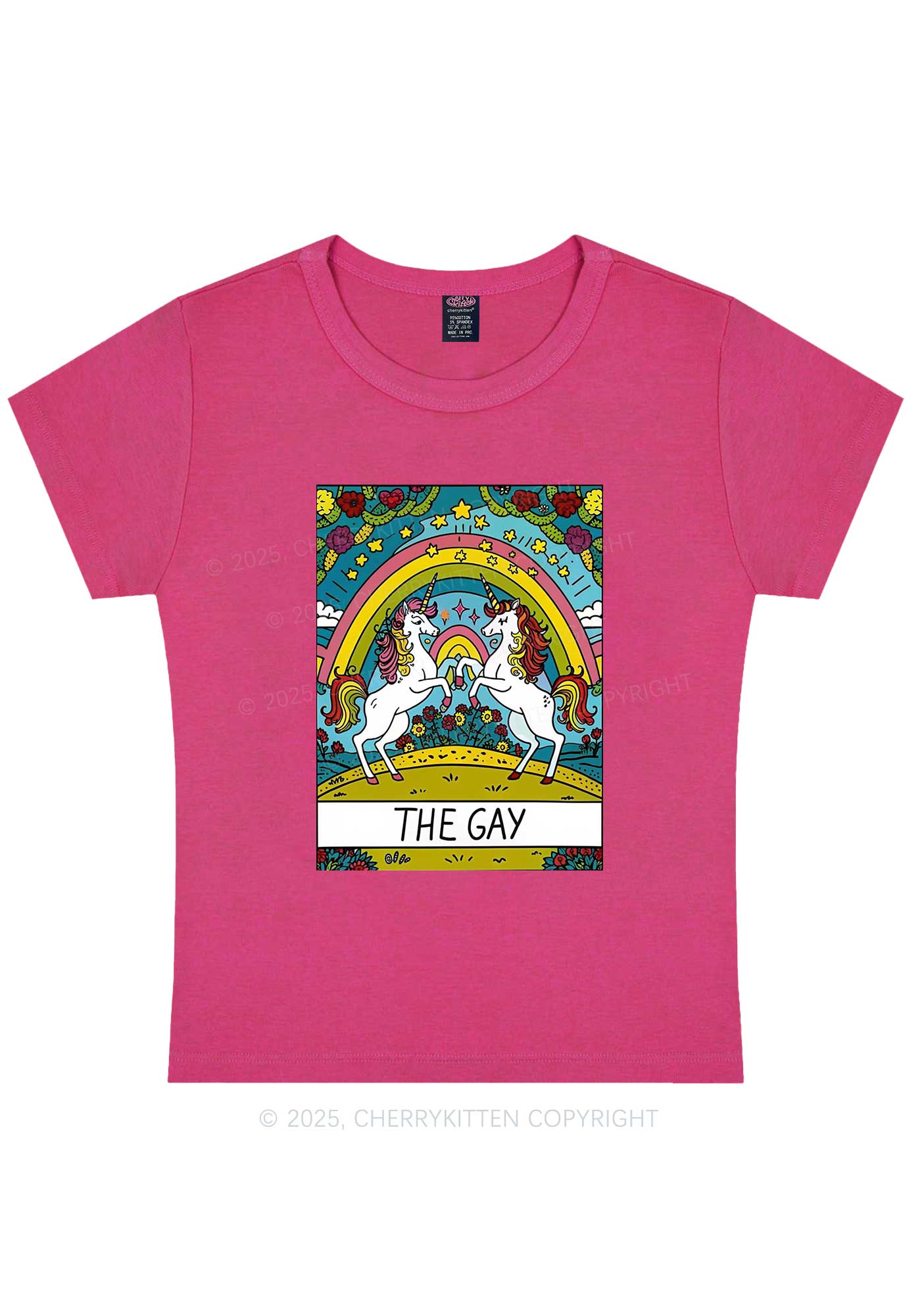 The Gay Unicorn Y2K Baby Tee Cherrykitten