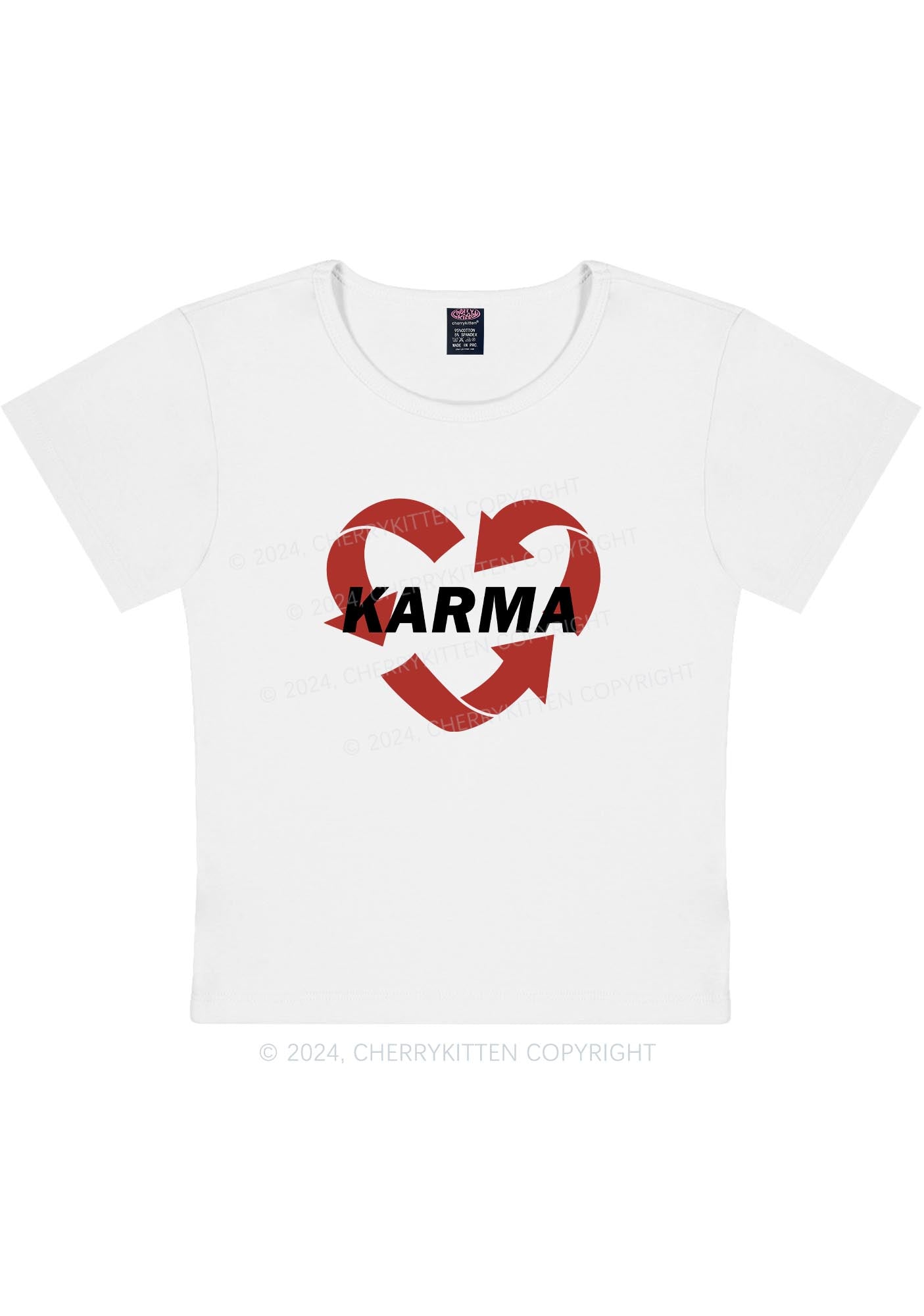 Karma Heart Y2K Baby Tee Cherrykitten