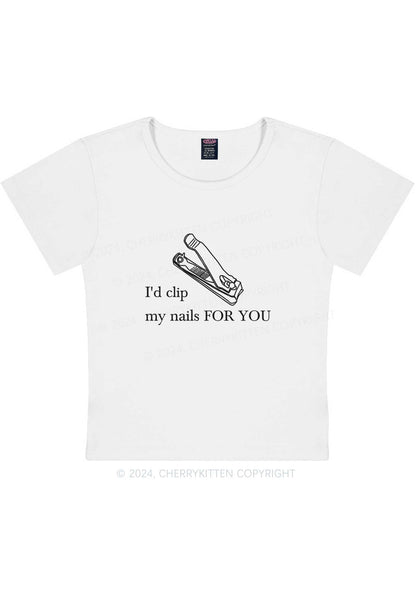 Clip Nails For You Y2K Baby Tee Cherrykitten