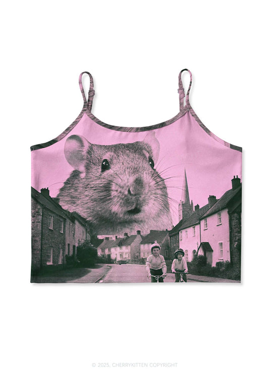 Rat Street Y2K Print Cami Crop Top Cherrykitten