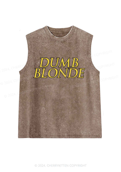 Dumb Blonde Y2K Washed Tank Cherrykitten