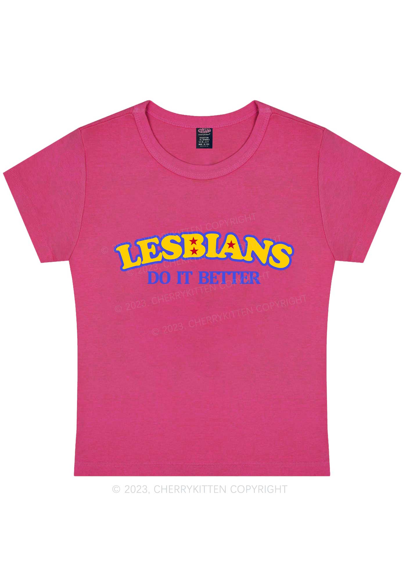 Curvy Lesbians Do It Better Y2K Baby Tee Cherrykitten