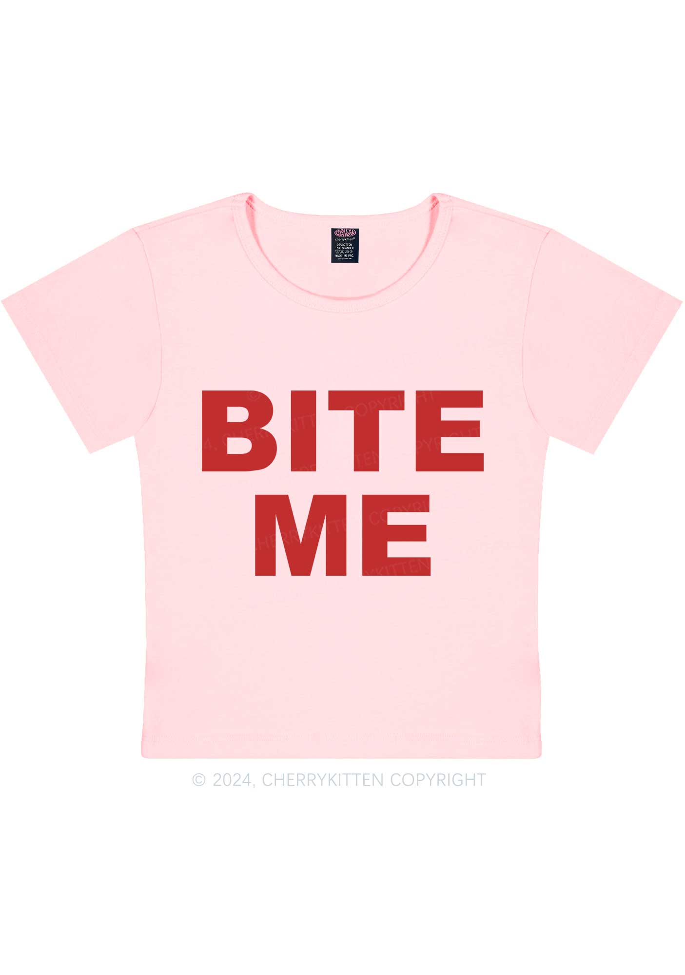 Bite Me Y2K Baby Tee Cherrykitten