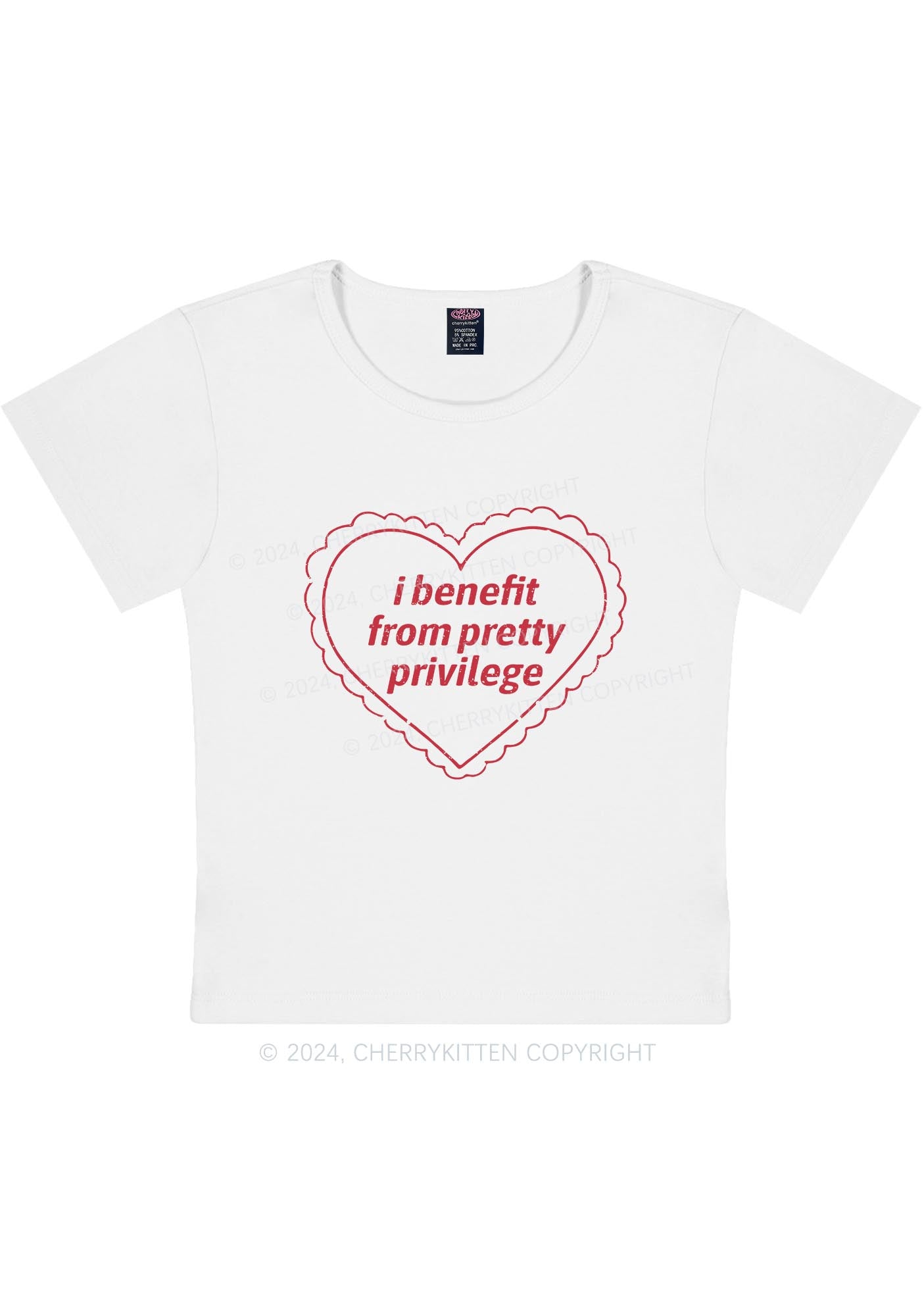 Pretty Privilege Y2K Baby Tee Cherrykitten