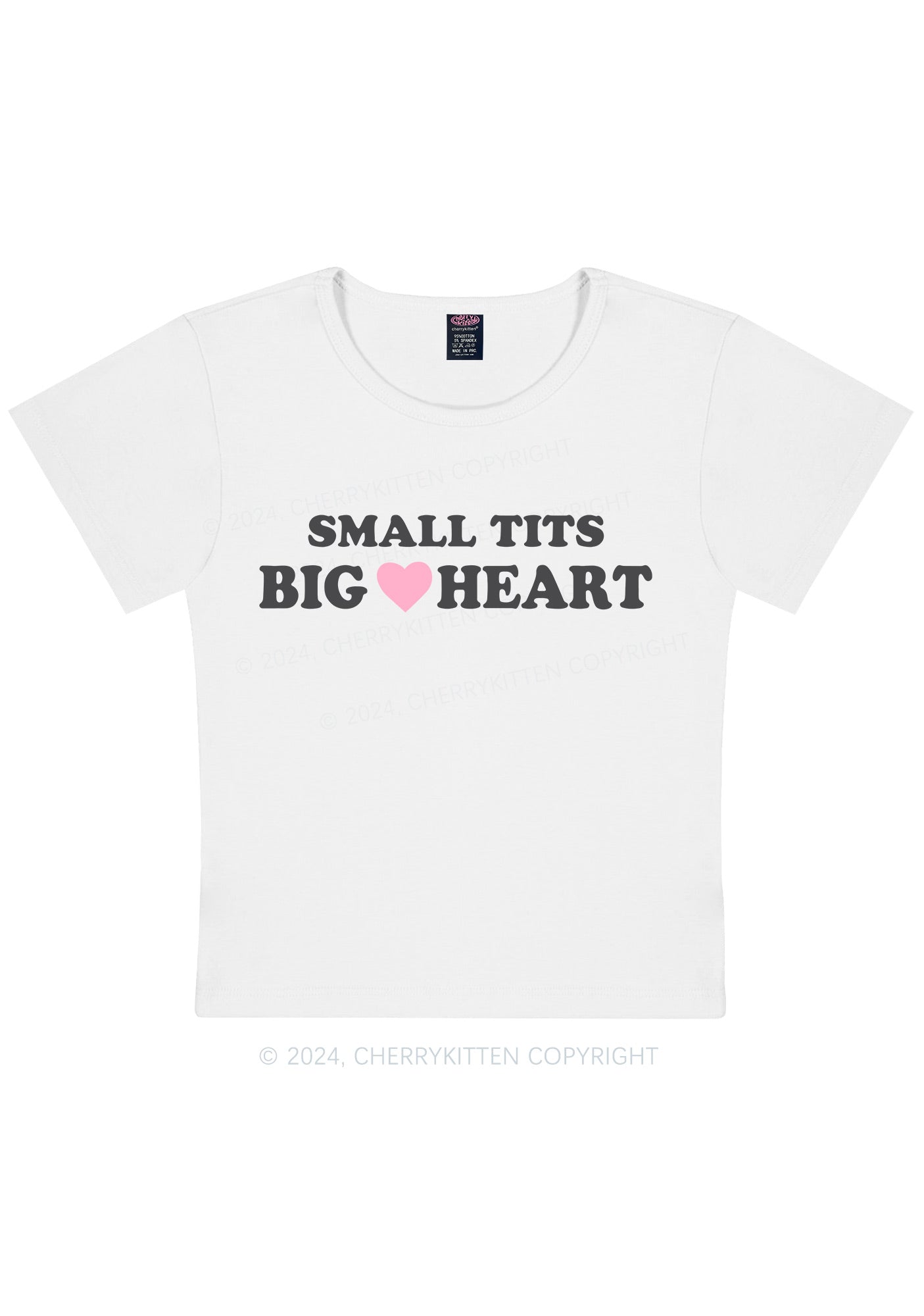 Curvy Small But Big Heart Y2K Baby Tee Cherrykitten