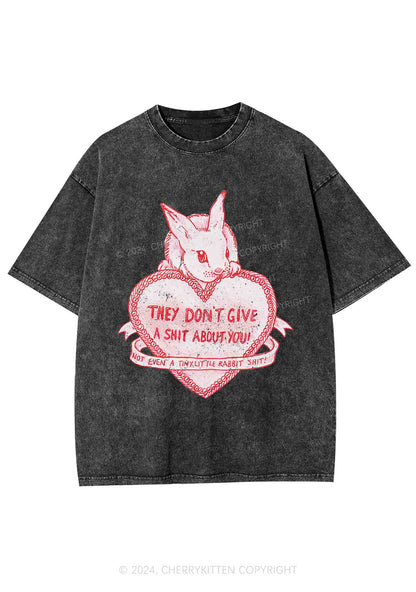They Don't Give A Shxt About You Y2K Washed Tee Cherrykitten