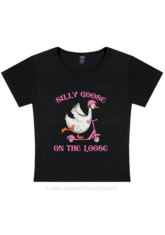 Silly Goose On the Loose Y2K Baby Tee Cherrykitten