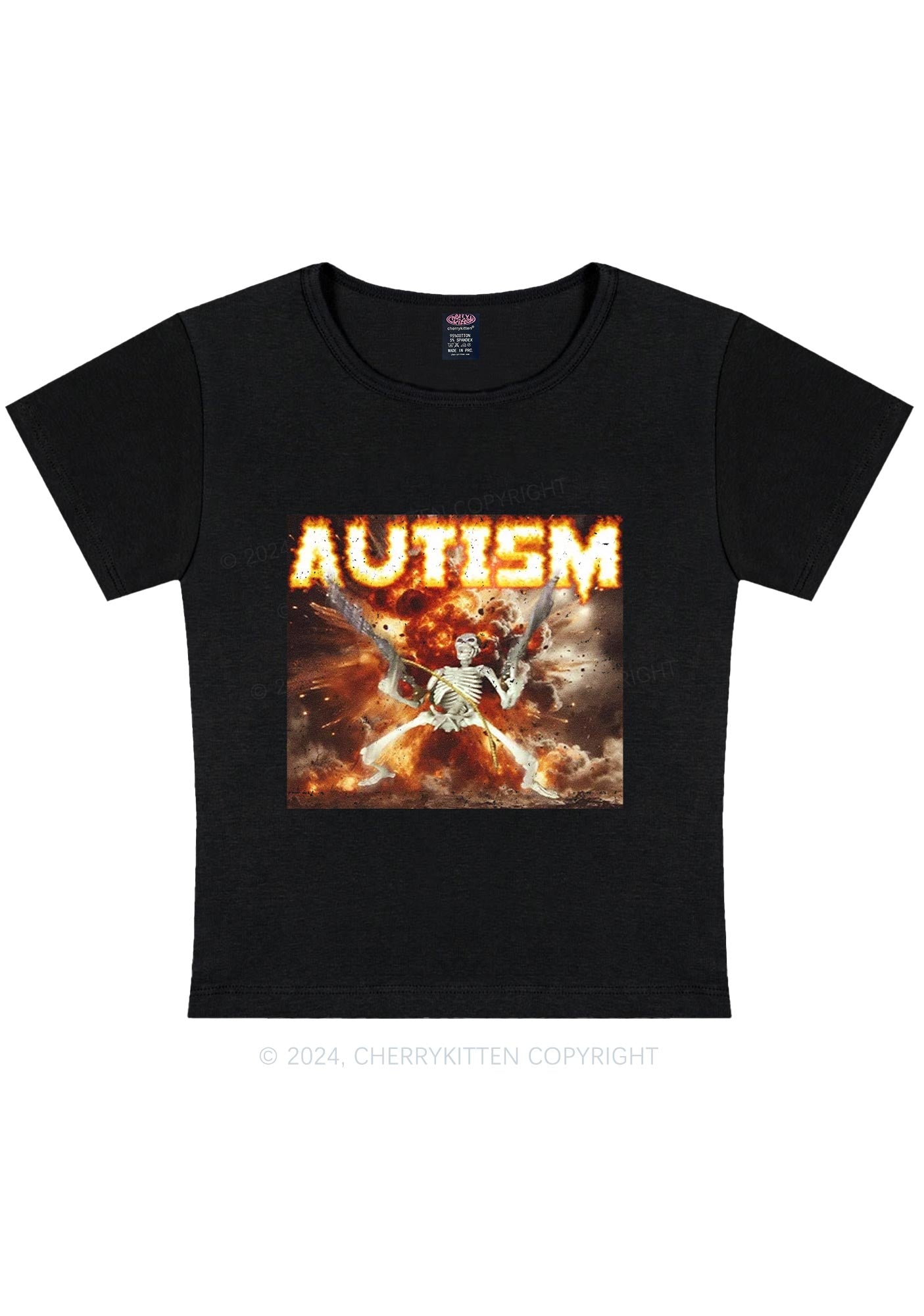 Autism Y2K Baby Tee Cherrykitten