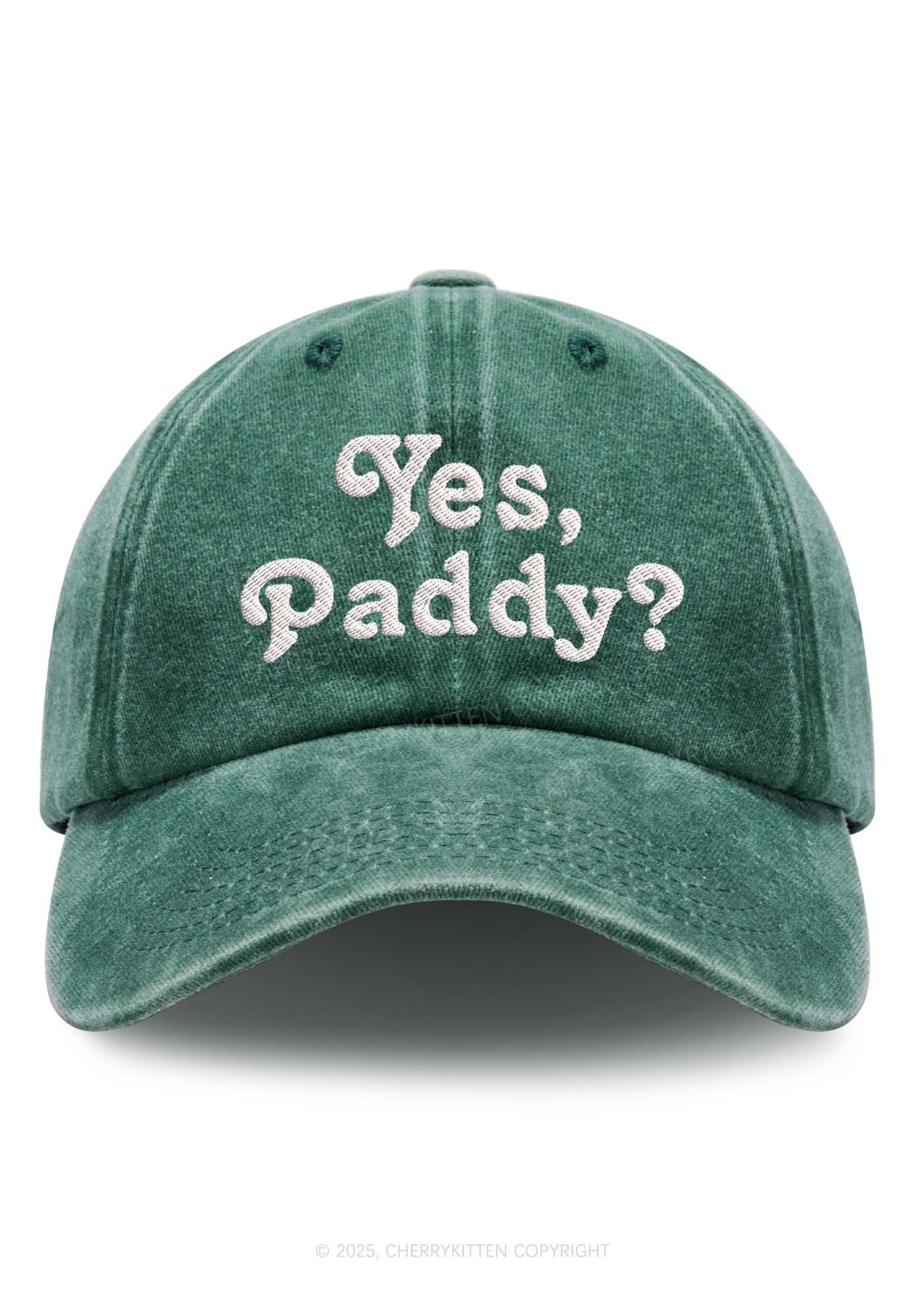 Embroidered Yes Paddy St Patricks Y2K Washed Baseball Cap Cherrykitten