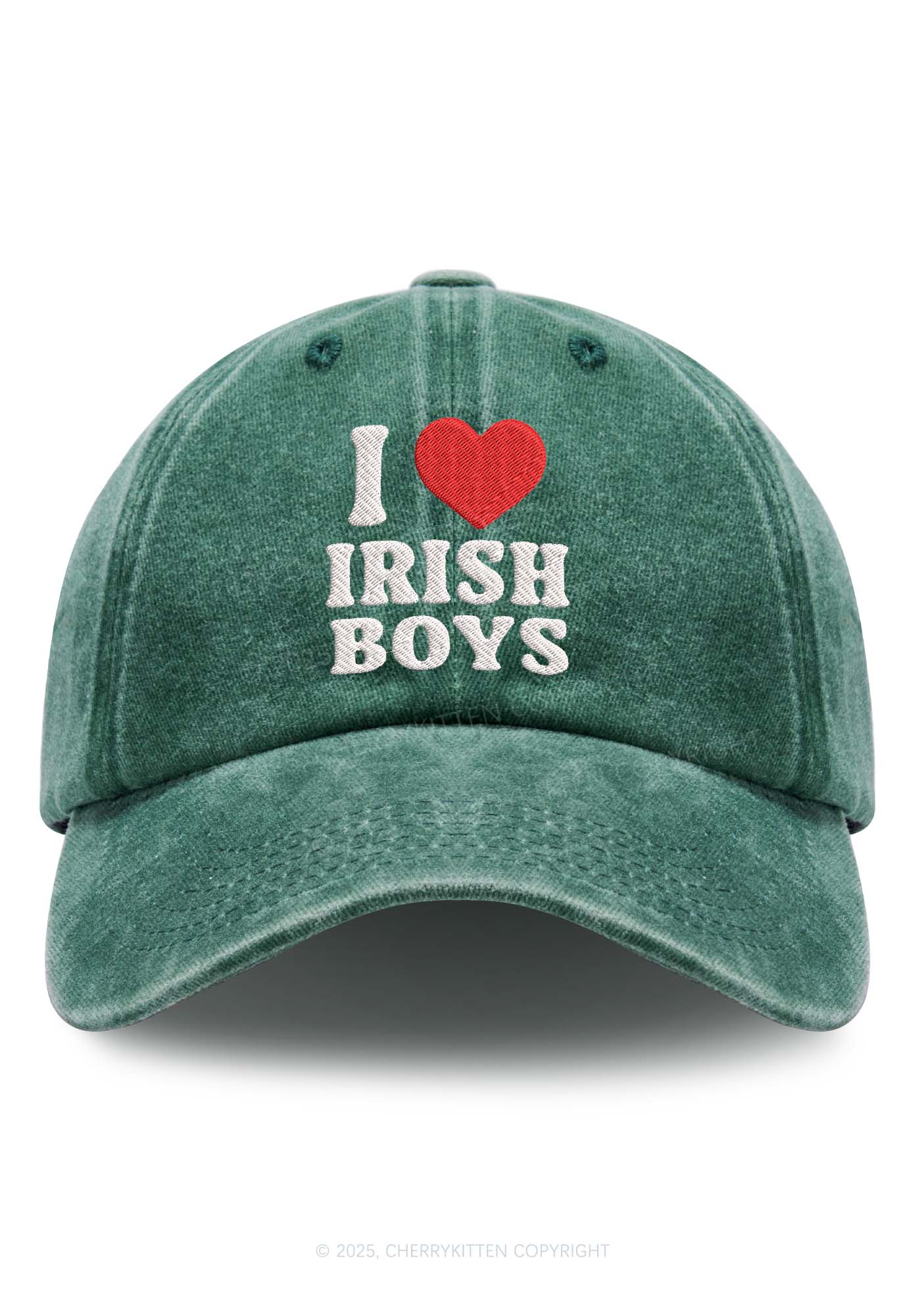 Embroidered Irish Boys St Patricks Y2K Washed Baseball Cap Cherrykitten