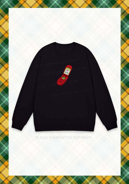 Merry Christmas Cell Phone Y2K Sweatshirt Cherrykitten