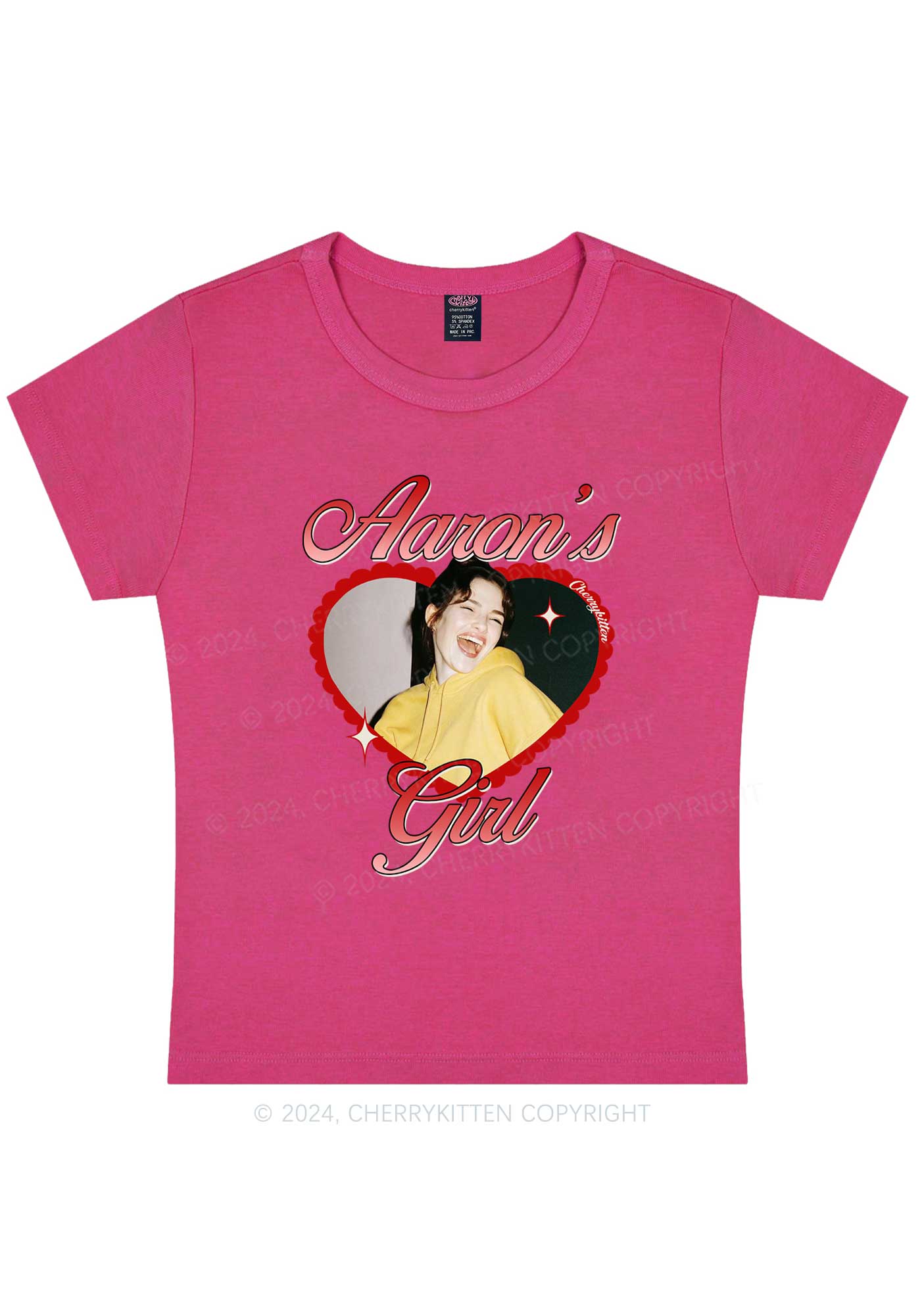 Custom Aarons Girl Y2K Valentine's Day Baby Tee Cherrykitten