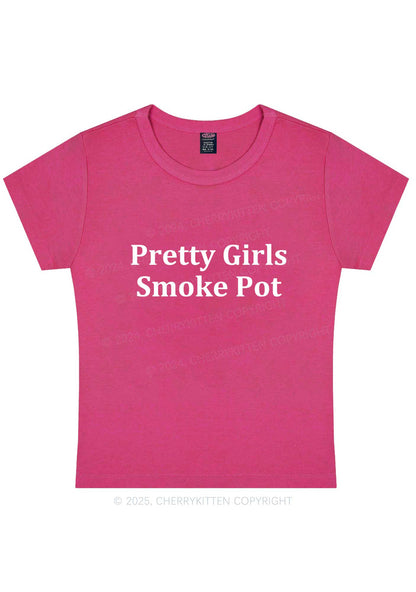 Pretty Girls Smoke Pot Y2K Baby Tee Cherrykitten