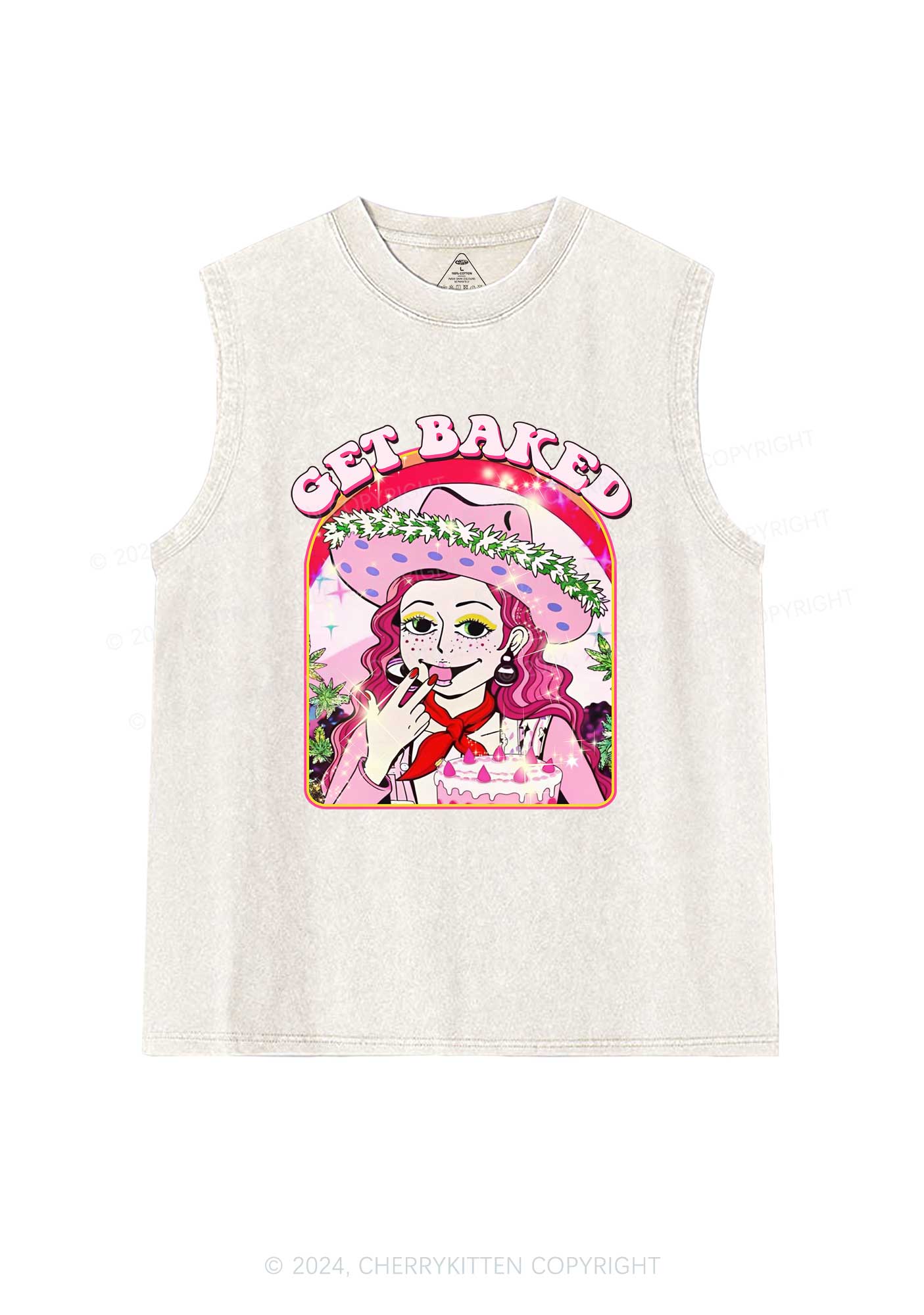 Get Baked Y2K Washed Tank Cherrykitten