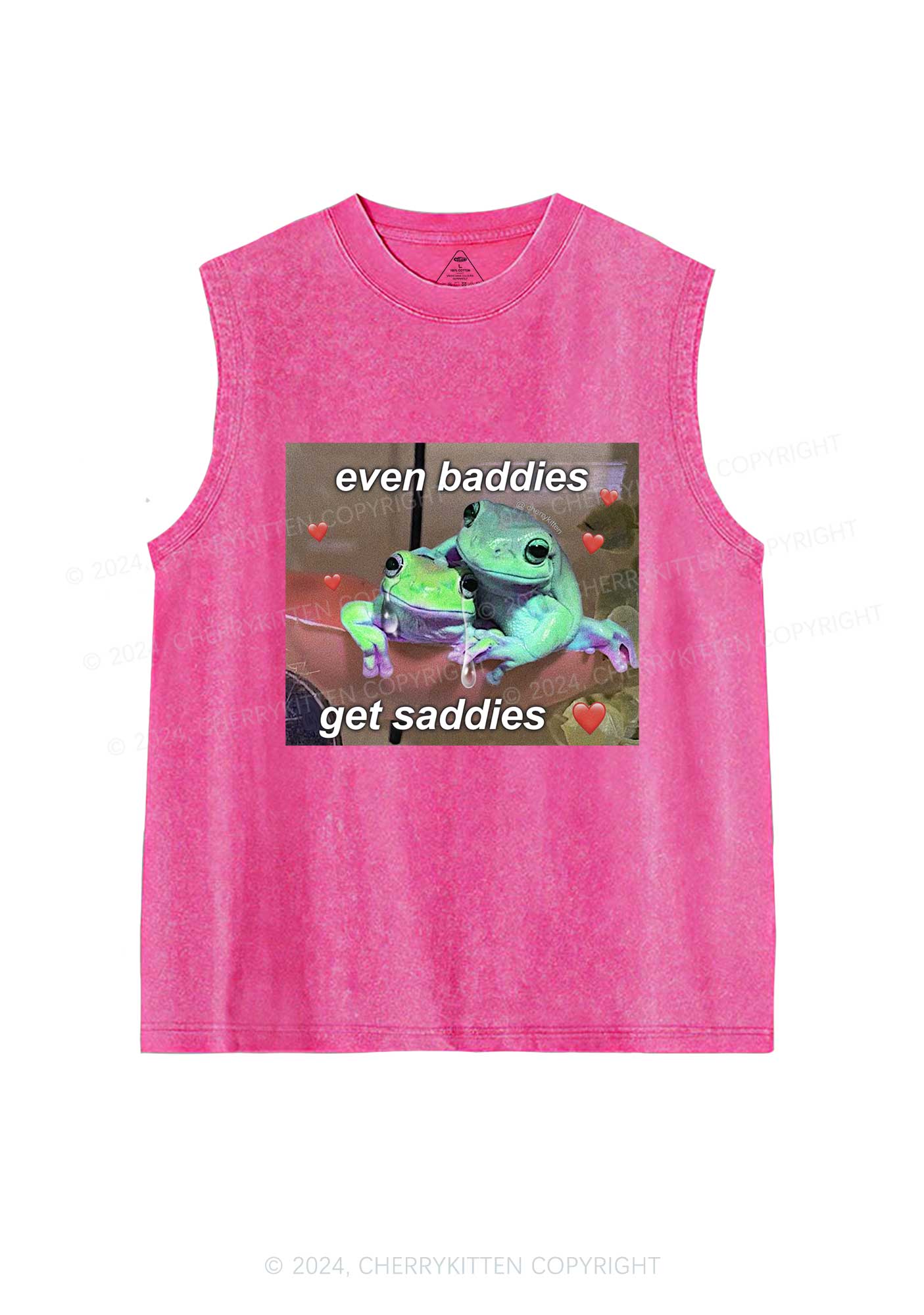 Two Baddie Frogs Y2K Washed Tank Cherrykitten