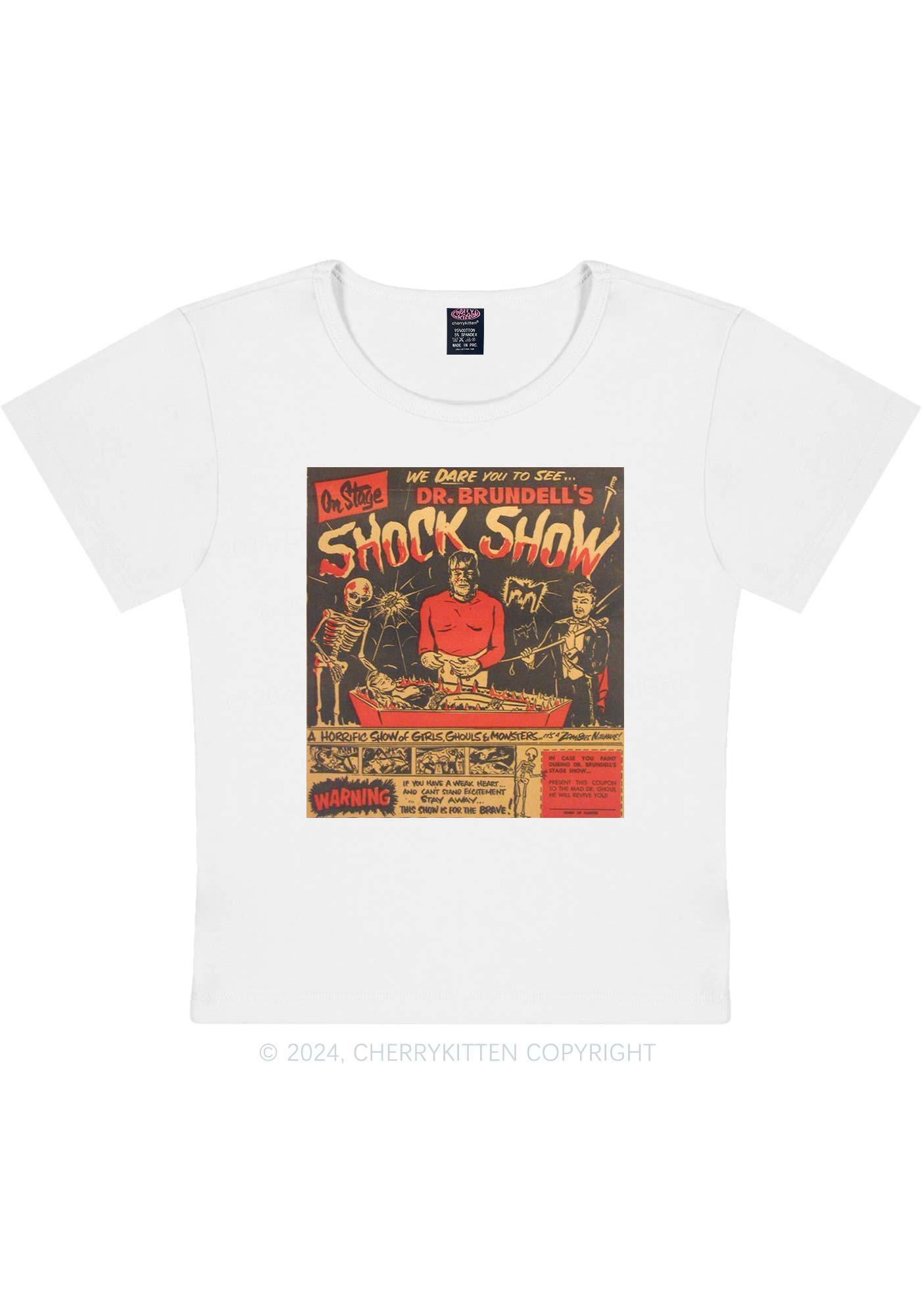 Halloween Shock Show Y2K Baby Tee Cherrykitten