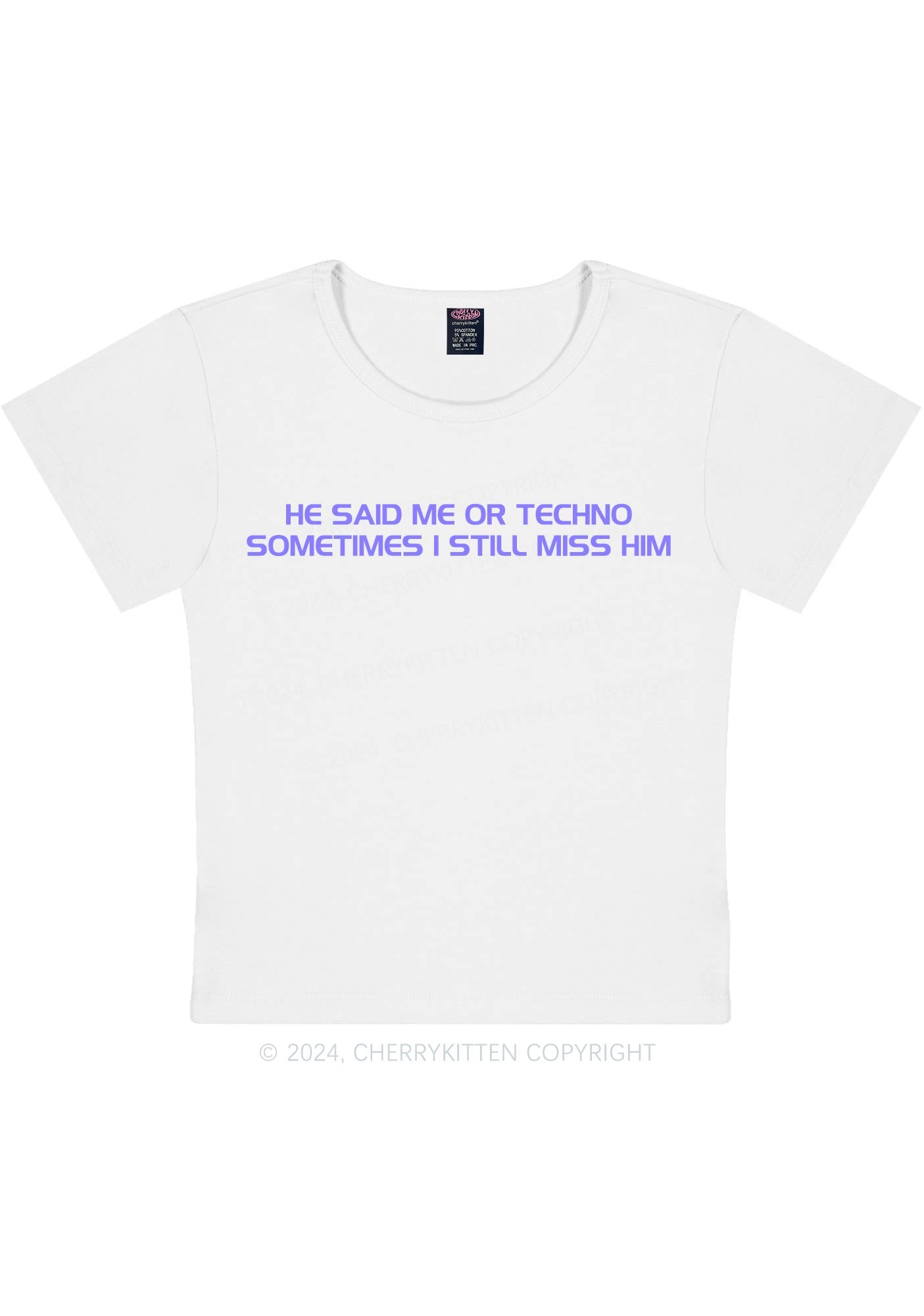 Me Or Techno Y2K Baby Tee Cherrykitten