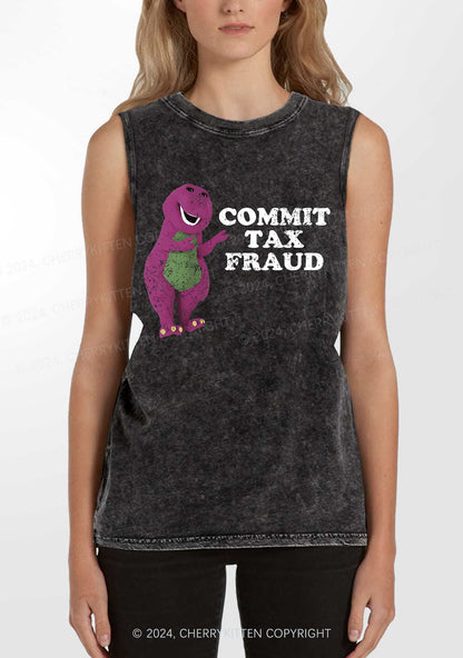 Commit Tax Fraud Y2K Washed Tank Cherrykitten