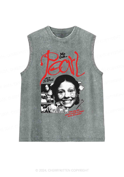 Halloween Film Pearl Y2K Washed Tank Cherrykitten