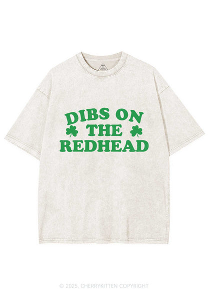 Dibs On The Redhead St Patricks Y2K Washed Tee Cherrykitten