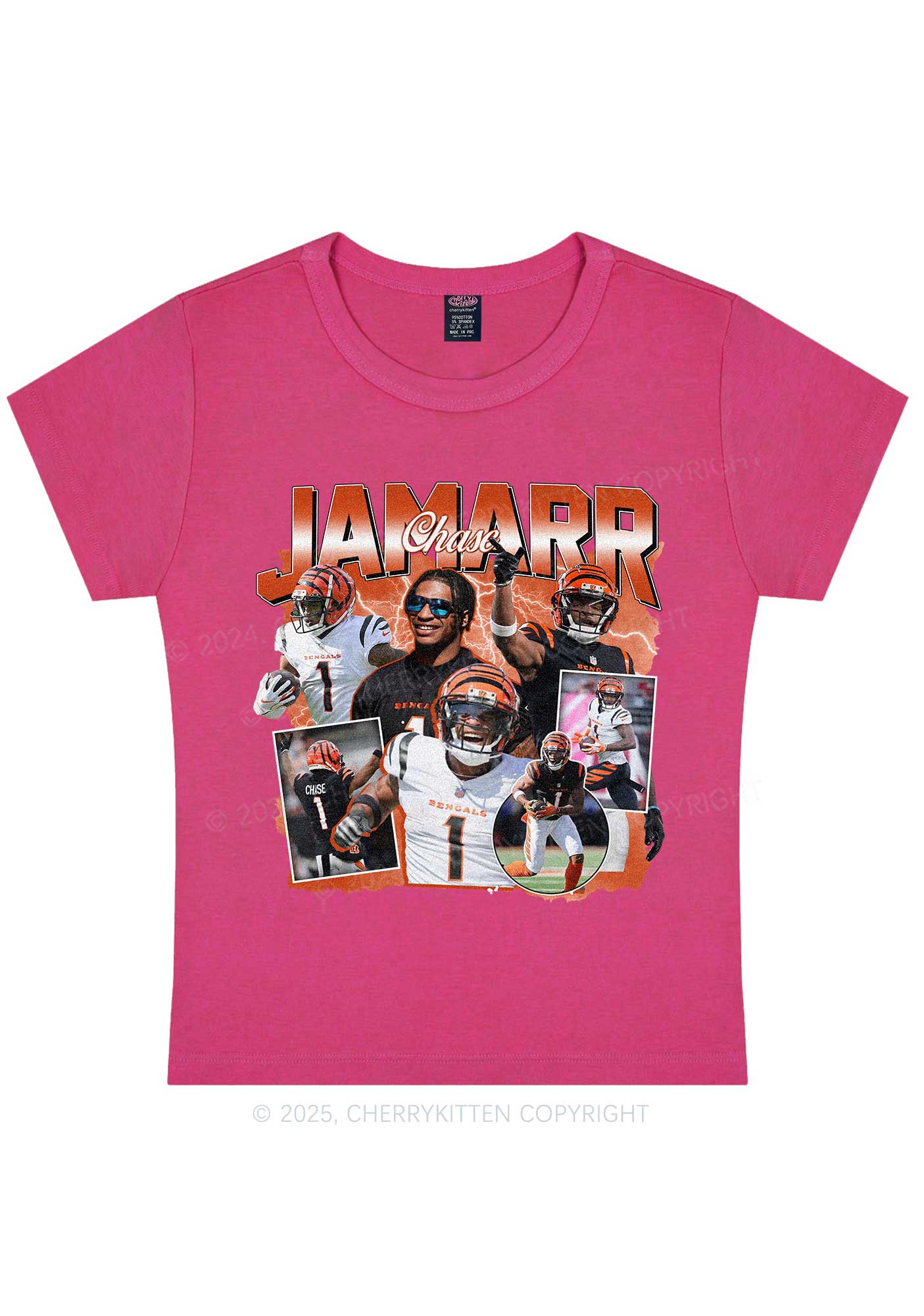 Orange Jamarr Y2K Super Bowl Baby Tee Cherrykitten