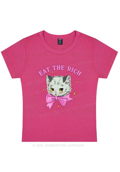 Eat Rich Cat Y2K Baby Tee Cherrykitten