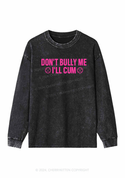 Don't Bully Me Y2K Washed Long Sleeves Cherrykitten