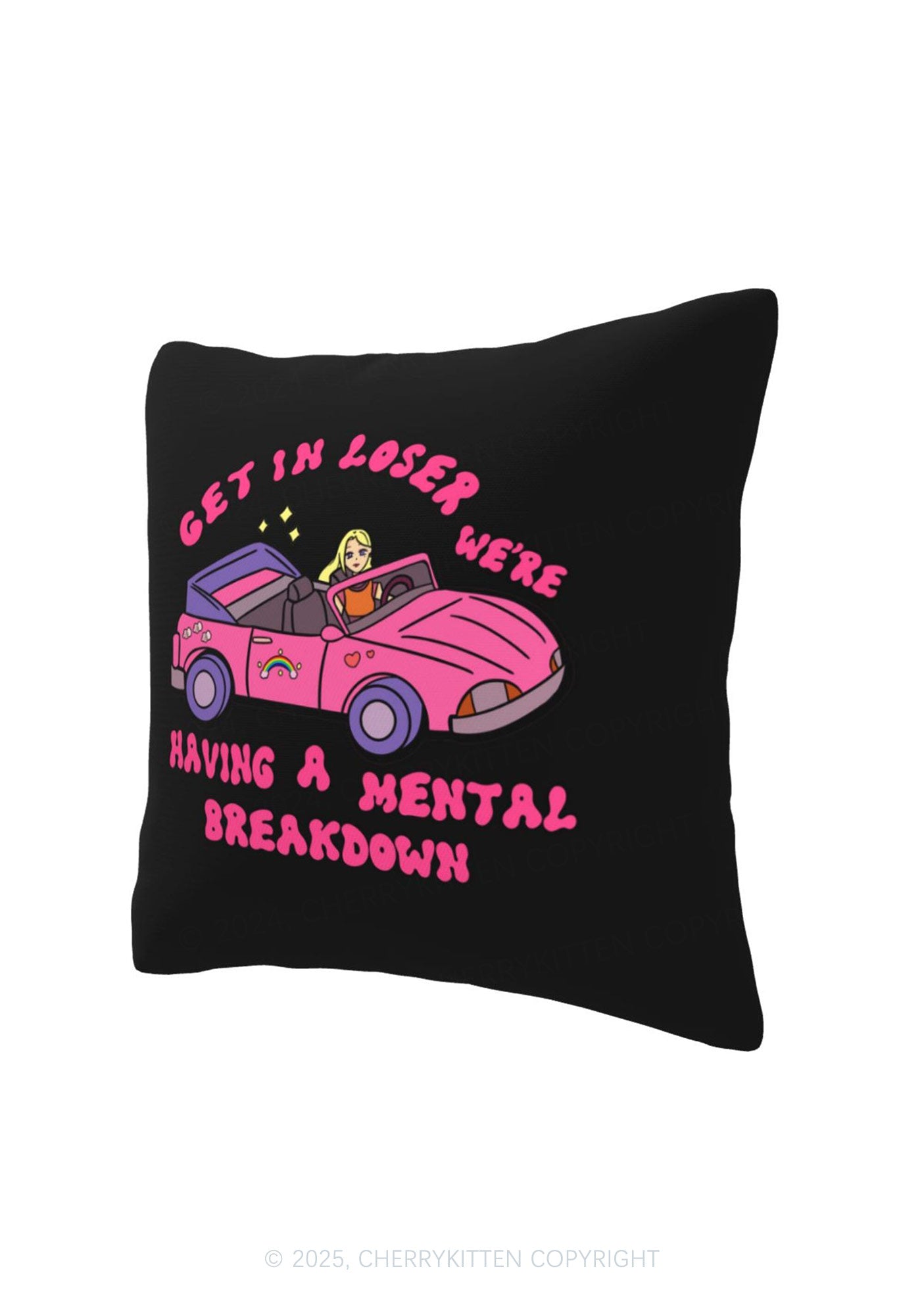 Get In Y2K Throw Pillow Cover Cherrykitten