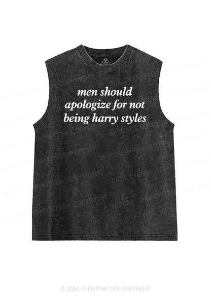 Men Should Apologize Y2K Washed Tank Cherrykitten