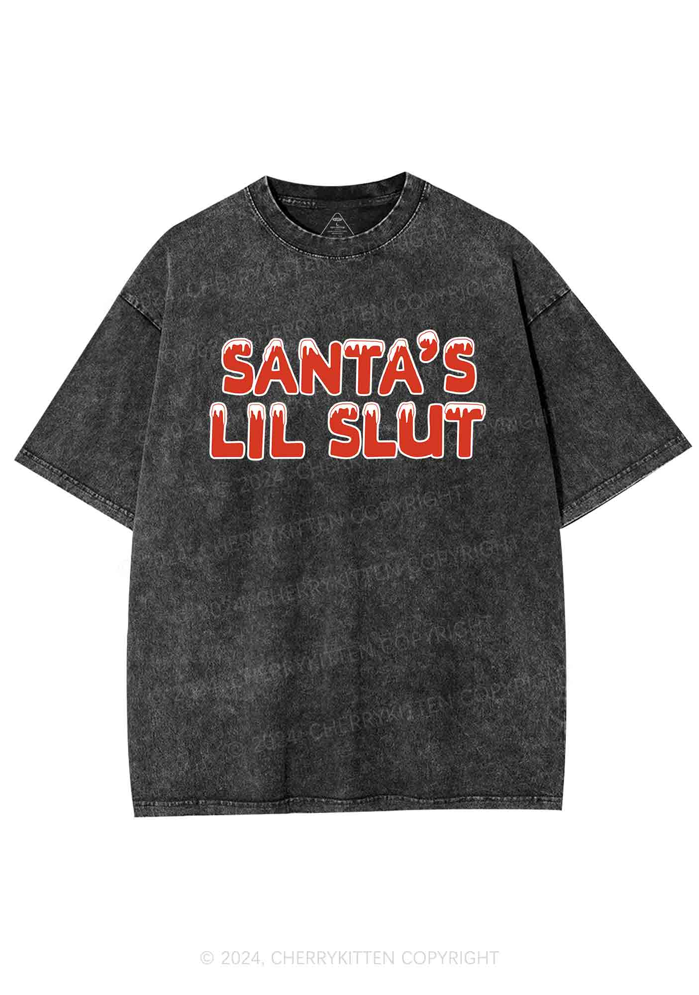 Christmas Santas Lil Slxt Y2K Washed Tee Cherrykitten