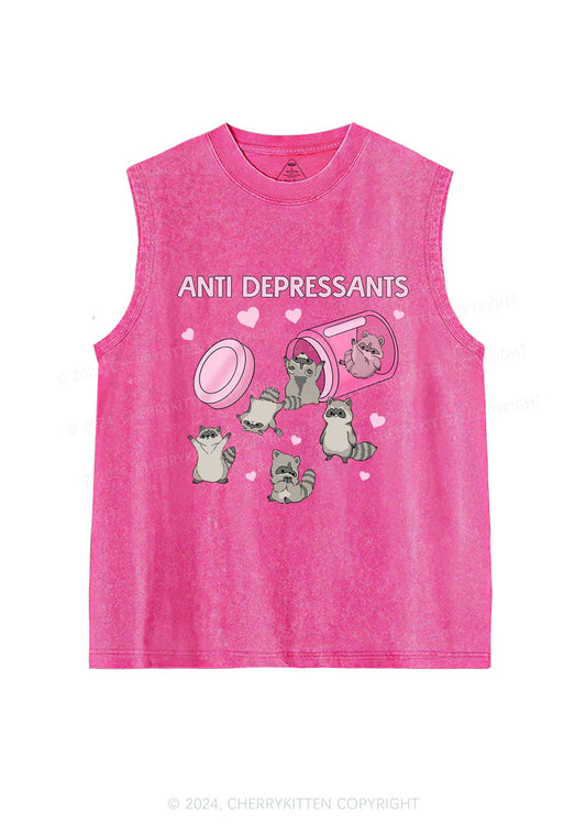 Anti Depressants Raccoon Y2K Washed Tank Cherrykitten