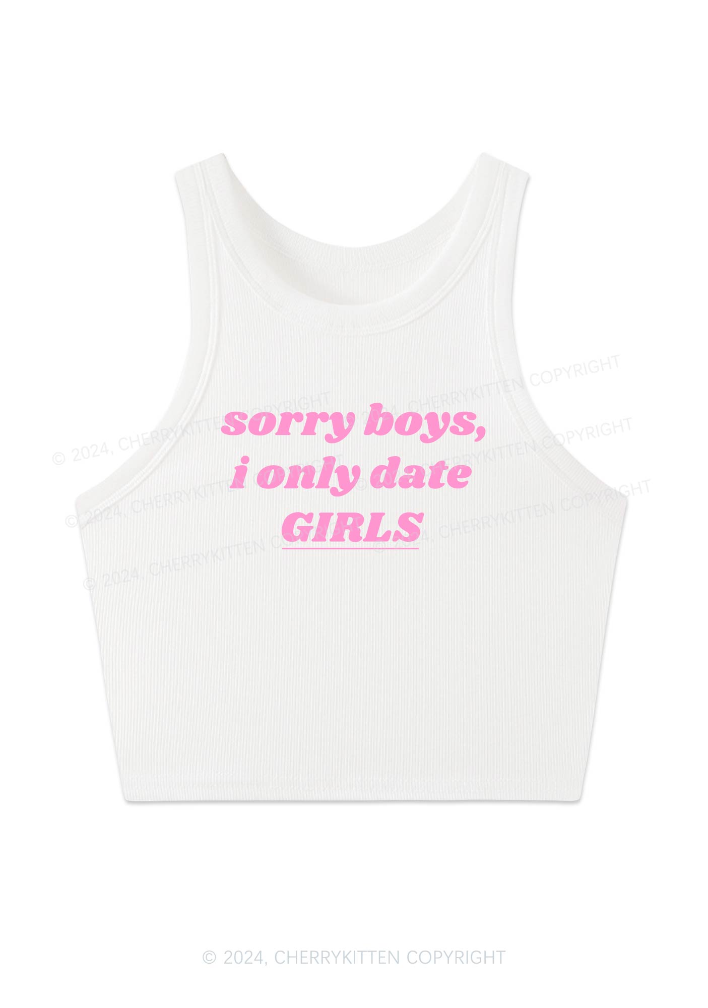 I Only Date Girls Y2K Crop Tank Top Cherrykitten