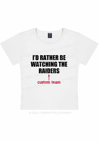 Super Bowl Watching Custom Team Y2K Baby Tee Cherrykitten