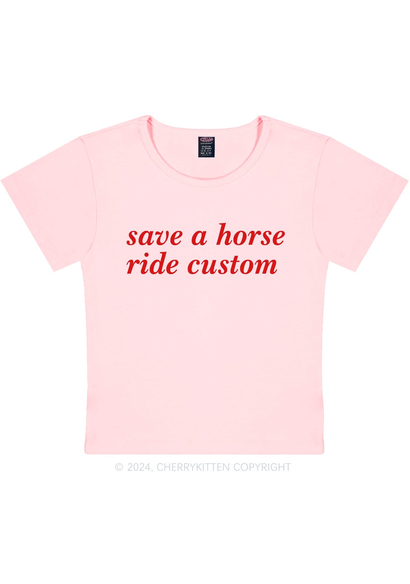 Save Horse Ride Custom Y2K Baby Tee Cherrykitten