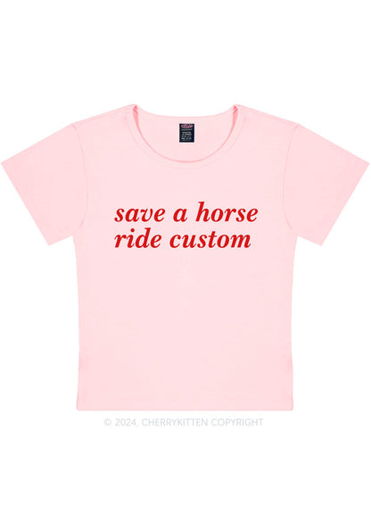 Save Horse Ride Custom Y2K Baby Tee Cherrykitten