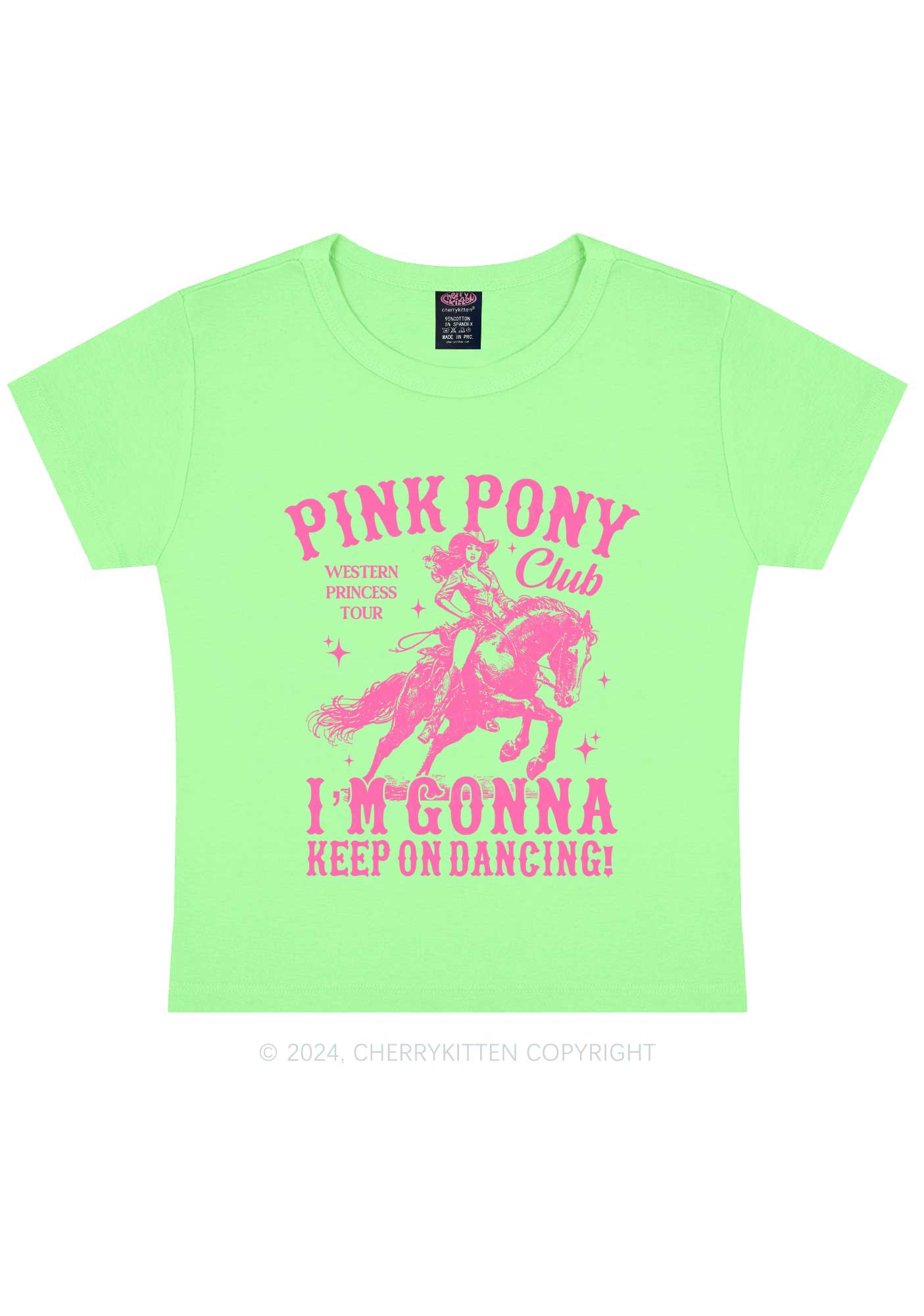 Im Gonna Keep On Dancing Y2K Baby Tee Cherrykitten