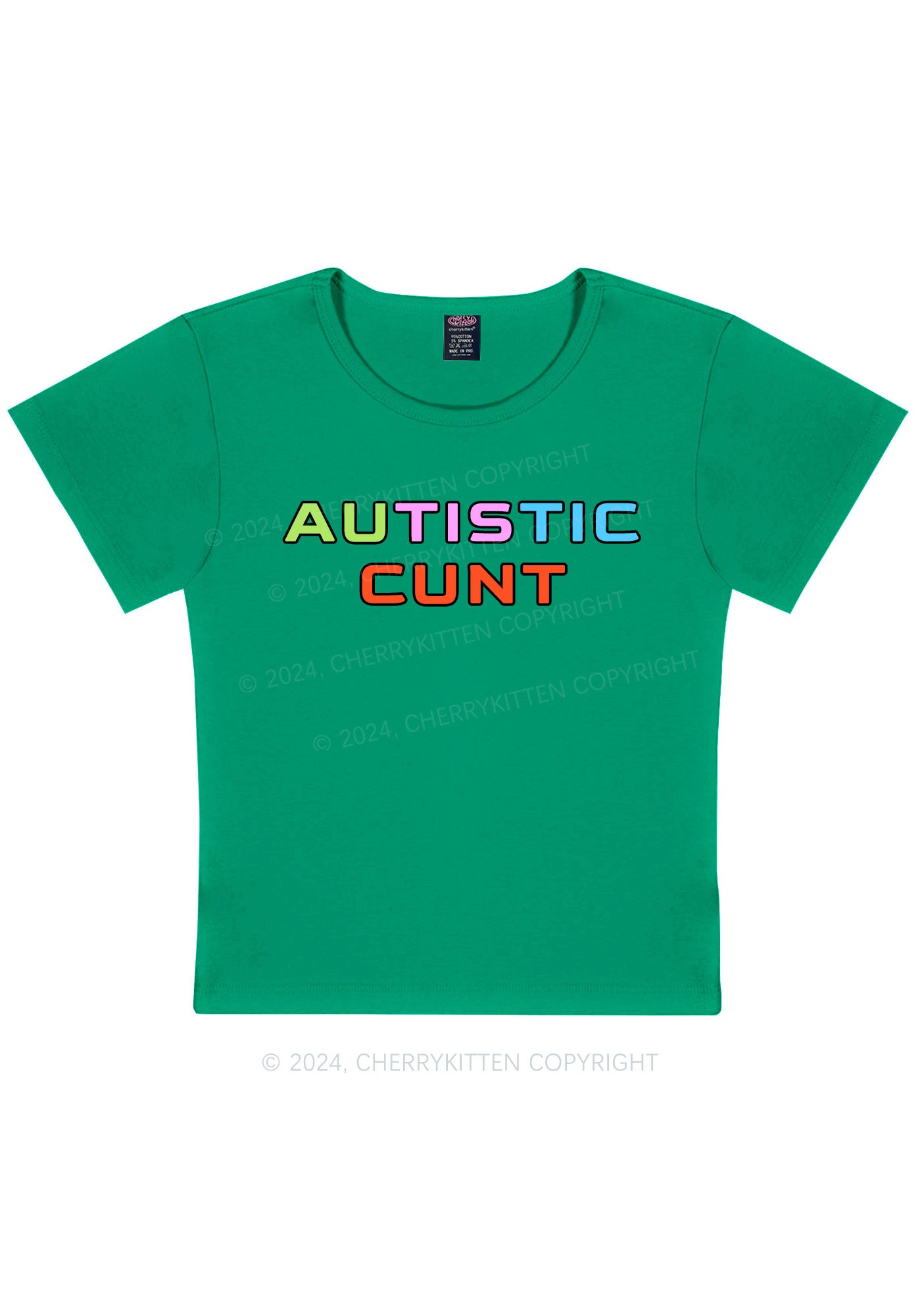 Autistic Cxxt Y2K Baby Tee Cherrykitten